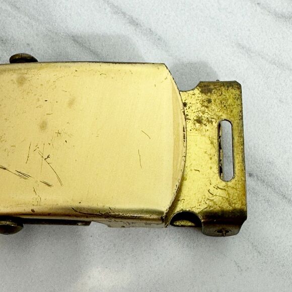 Gold Tone Web Clamp Simple Basic Belt Buckle - Picture 3 of 8